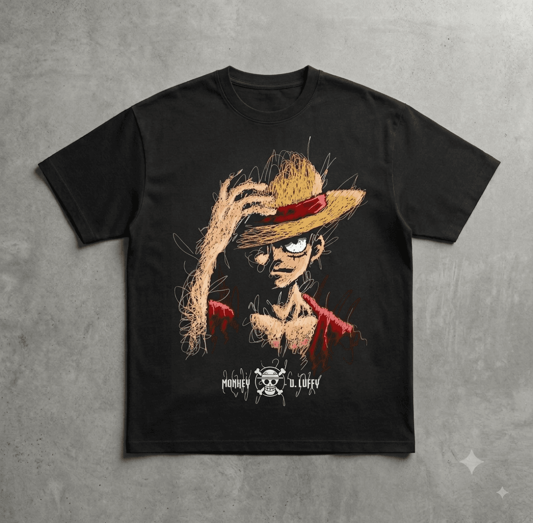"The Captain's Chaos" Tee (Luffy Scribble Art) 3